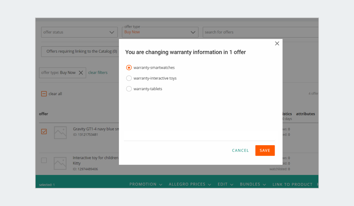 adding warranty information