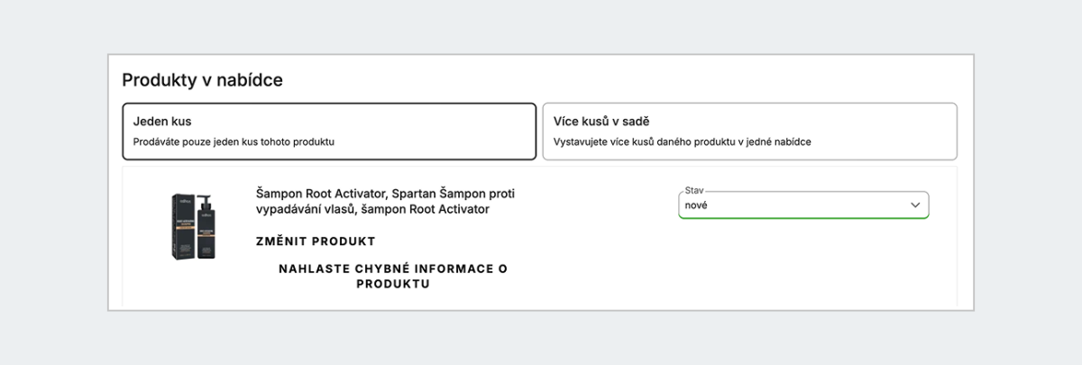 sada ruznych produktu
