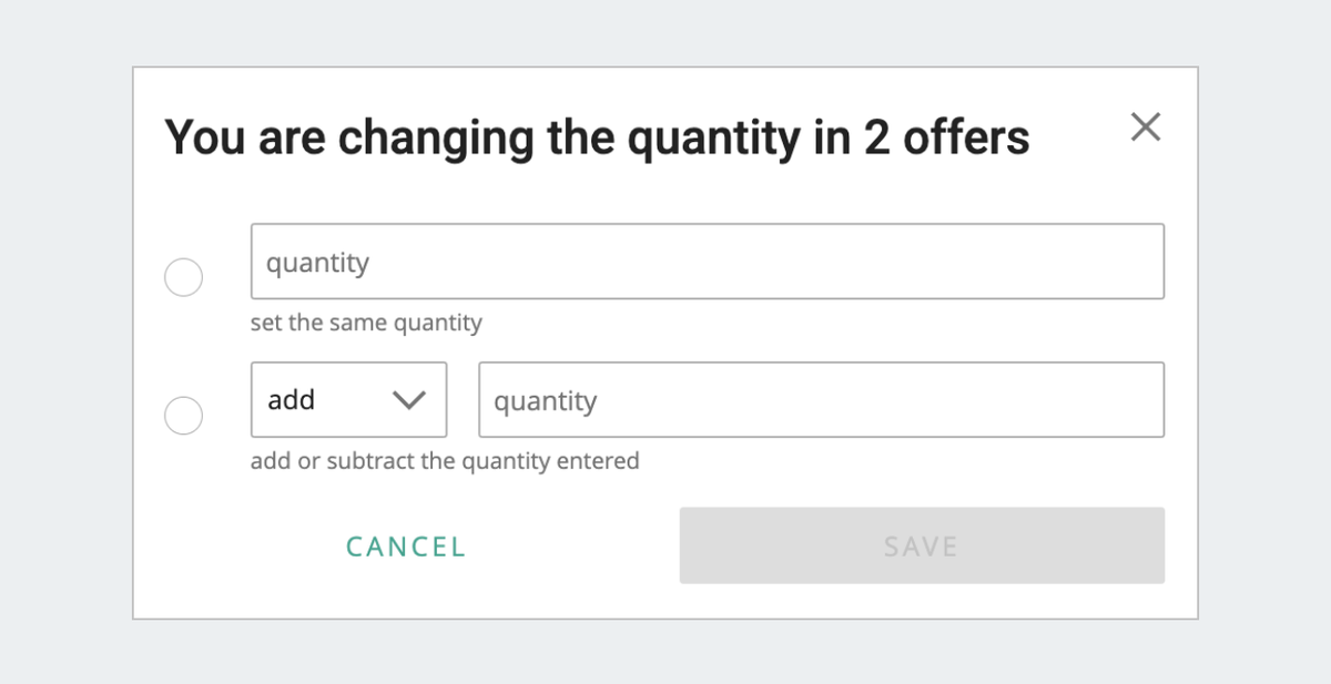 change quantity2x