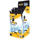 ШАРИКОВАЯ РУЧКА BIC CRISTAL SOFT, ЧЕРНАЯ, ТОЛСТАЯ, С КРЫШКОЙ, ОФИС, ШКОЛА