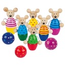 Деревянная игрушка-мышка для боулинга для детей Goki 3+