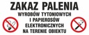 ZNAK ZAKAZ PALENIA e-PAPIEROSÓW 20x50 cm