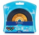 Verbatim CD-R виниловый цветной, 700 МБ, 10 шт., аудио