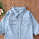 Koszula dżinsowa dla chłopca z krótkim rękawem 86 92 98 104 110 Kolor niebieski