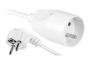 Przedłużacz pojedynczy z uziemieniem 5m biały
