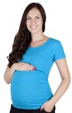 Tehotenská a dojčiaca blúzka 1102 modrá M Výstrih okrúhly