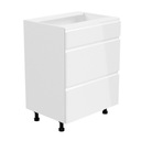 Нижний кухонный шкаф 60 см с ящиками ASPEN D60S3 металобокс белый глянец