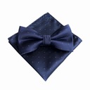Мужской темно-синий галстук-бабочка и костюмный нагрудный платок