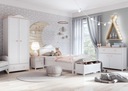 Белый комплект мебели для девочек-кровать-гардероб