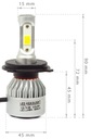 H4 S2 72Вт COB Светодиодные лампы 16000 лм 12В 24В