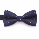 Детский галстук-бабочка темно-синего цвета в разноцветный горошек100