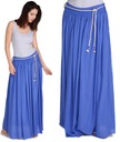 Длинная воздушная ЮБКА-МАКСИ василькового цвета С ПОЯСОМ