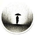 ТАТУ ШАР Мужчина с зонтиком под дождем M155