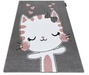 Ковер PETIT 3D 200х290 KITTY котёнок, серый и розовый