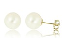 Złote kolczyki z białymi perłami na sztyfcie 8mm Marka Inna marka