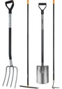 НАБОР FISKARS ЛОПАТА ВИЛКИ ГРАБЛИ HEE ПОДАРОК