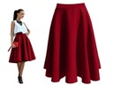 SPÓDNICA BORDOWA z KOŁA MIDI ROZKLOSZOWANA 36 S