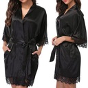 ХАЛАТ ЖЕНСКИЙ АТЛАСНЫЙ ХАЛАТ С КРУЖЕВОМ, РОЗОВЫЕ ЦВЕТА