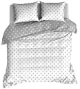 ПОСТЕЛЬНОЕ ПОСТЕЛЬНОЕ 220х200 ХЛОПОК 100% БЕЛАЯ СЕРАЯ ЗВЕЗДА