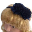 ПОВЯЗКА НА ГОЛОВУ С ЦВЕТАМИ, ТЕМНО-СИНЯЯ, УНИВЕРСАЛЬНЫЙ РАЗМЕР