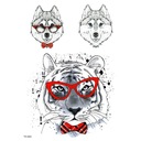 Съемная татуировка ВОЛК Волк тигр очки галстук-бабочка