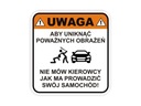 Наклейка на окно автомобиля «Осторожно, не говорите водителю, как водить машину» * 8 см