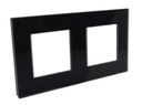 BL РАМКА ДЛЯ РОЗЕТОК И ВЫКЛЮЧАТЕЛЕЙ x2 ЧЕРНОЕ СТЕКЛО