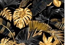 Маленький абажур с бантом, золотые листья, черная ткань.