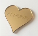 Золотое сердце с датой, зеркальное оргстекло.