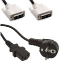 Кабель 2 кабеля питания + компьютерный монитор DVI