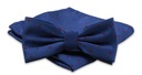 Синий галстук-бабочка и нагрудный платок Alties в бордовый горошек