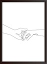 КАРТИНА ПОСТЕР ЛИНИИ ОДНА ЛИНИЯ РУКИ РУКИ ЛЮБОВЬ А3 30,00 x 40,00 см