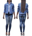 #D967 KATANA DAMSKA Jeans Lampasy KURTKA M