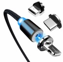 KABEL MAGNETYCZNY + 3 KOŃCÓWKI USB-C MICRO IPHONE