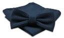 Темно-синий галстук-бабочка и нагрудный платок Alties - с мелким узором