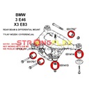 OBJÍMKA OBJÍMKY NOSNÍKA VOZÍKA TYL BMW E46 POLYURETÁN Výrobca dielov Strongflex