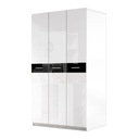 Шкаф РАДЖ 1, ширина 120 см - черно-белый глянцевый