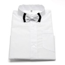 KOSZULA CHŁOPIĘCA BIAŁA Z DŁUGIM RĘKAWEM I MUSZKĄ DO SZKOŁY ELEGANCKA 152