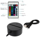 3D LED ЛАМПА 16 цветов RGB Пульт дистанционного управления