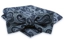 Мужской галстук-бабочка темно-синего и синего цветов с нагрудным платком — ALTIES