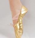 Танцевальные туфли для балерин, кожаные балетки, размер 33, ЗОЛОТО