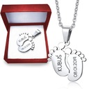 ОЖЕРЕЛЬЕ-КУЛОН «ДЕТСКИЕ НОЖКИ», ГРАВИРОВКА ИМЕН