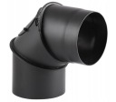 РЕГУЛИРУЕМОЕ ВЫХЛОПНОЕ КОЛЕНО СГОРАНИЯ, чёрное, fi200/90, ДЛЯ ПЕЧИ