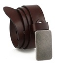 РЕМЕНЬ КОЖАНЫЙ ДЛЯ БРЮК 4 СМ КОРИЧНЕВЫЙ В Клетку 100