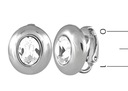 Серебряные клипсы с крупным кристаллом у уха, овальной формы.
