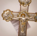 Strieborný pozlátený kríž Misijný kríž ZDOBENÁ klenotníckymi kameňmi Technika vykonávania zmiešaná technika