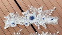 Svadobný podväzok biely so zafírovými perlami Pohlavie Výrobok pre ženy