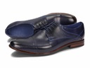 Мужские деловые туфли темно-синие из натуральной кожи W-18, размер 40