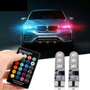 LUCES DIODO LUMINOSO LED RGBW T10 W5W POSTOJOWE INTERIOR + CONTROL REMOTO 