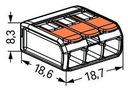 WAGO 221-413 БЫСТРОСОЕДИНИТЕЛЬ 3x0,14-4 РАЗЪЕМ 10 шт.